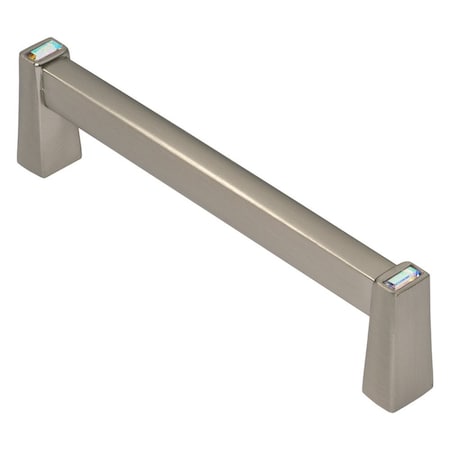 Long Island Cabinet Pull, 96mm 3-3/4in C To C, Satin Nickel With Multi-Color Crystals